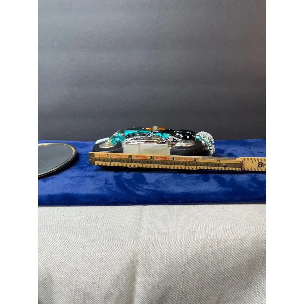 Christopher Radko Harley Davidson Fat Boy Teal Green 04 Christmas Ornament Boxed
